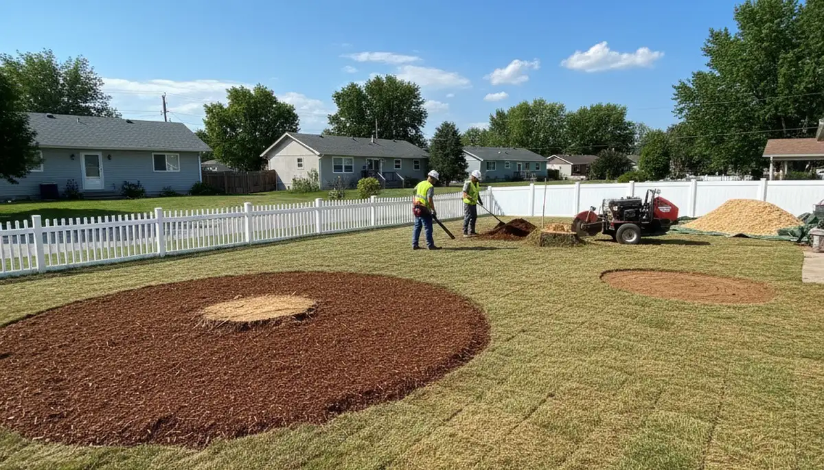 Clean yard after professional tree removal and stump grinding in Thornton, CO by local experts