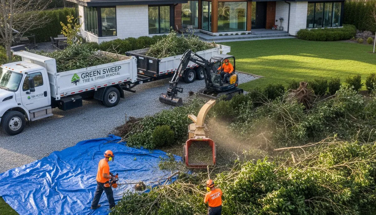 Professional shrub removal service in Thornton, CO clearing overgrown bushes for a clean landscape