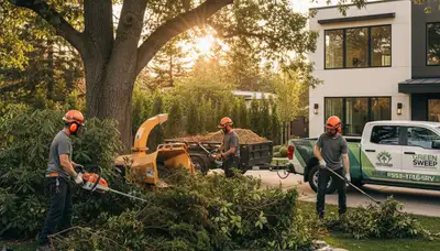 Professional shrub removal service in Thornton, CO clearing overgrown bushes for a clean landscape