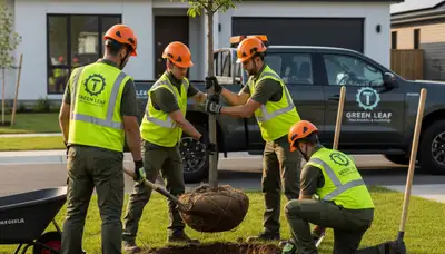 Arborists planting new trees in Thornton, CO for professional residential tree service