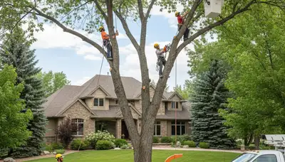 Professional tree removal service experts working safely in Thornton, CO