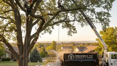 Professional tree removal service in Thornton, CO by certified arborists safely clearing trees