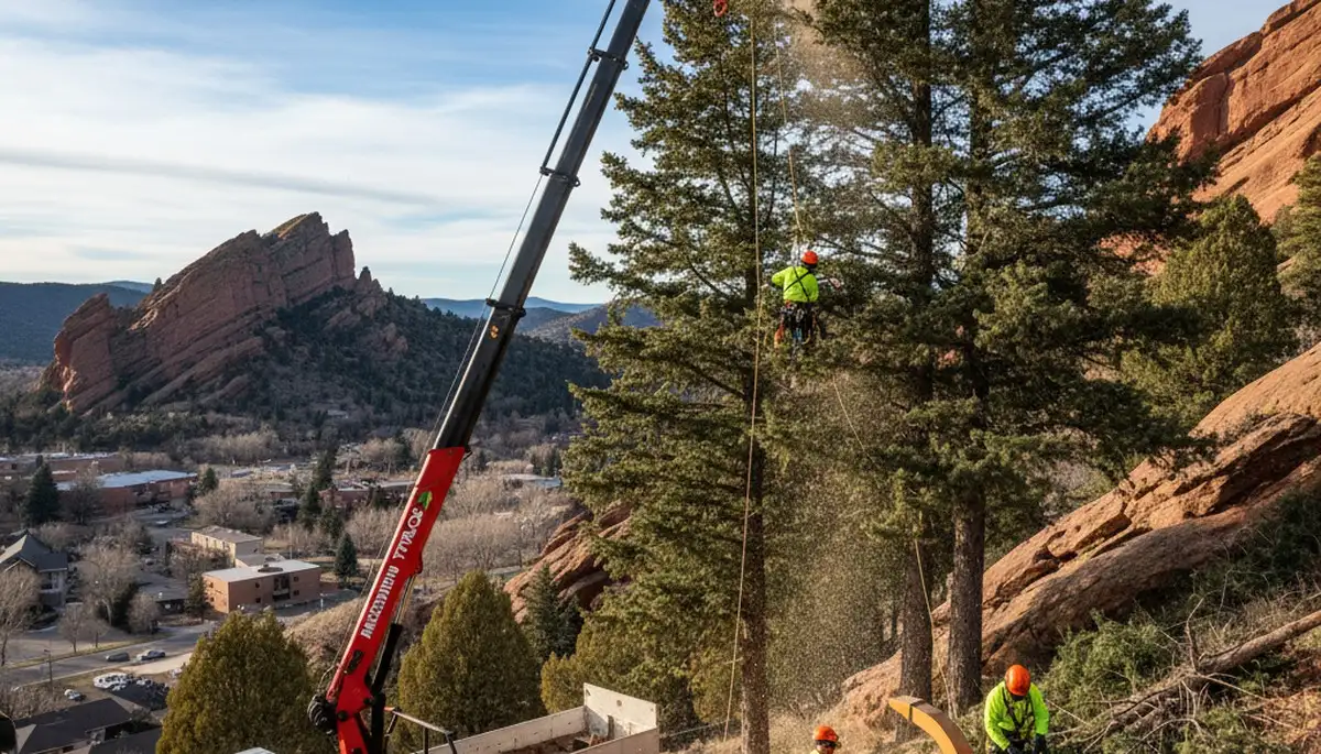 Professional tree removal service in Thornton, CO safely removing large trees